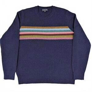 Brooks Brothers XL Purple Striped Crewneck Sweater - Meticulously Depilled MINT